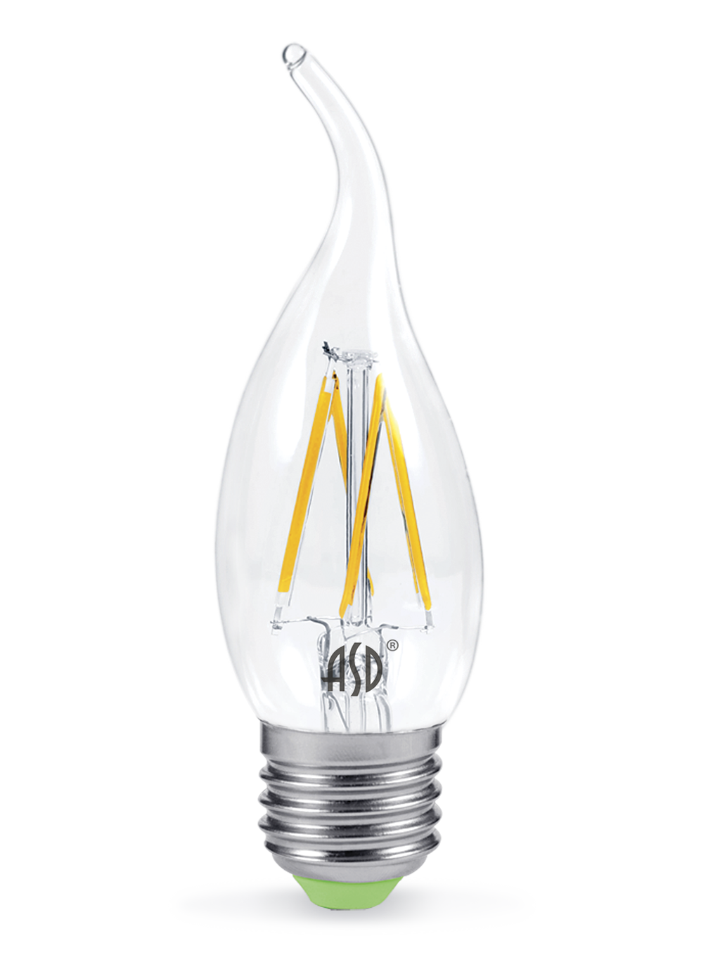 ***Лампа светодиодная LED-СВЕЧА НА ВЕТРУ-PREMIUM 5.0Вт 160-260В Е27 3000К 450Лм прозрачная ASD