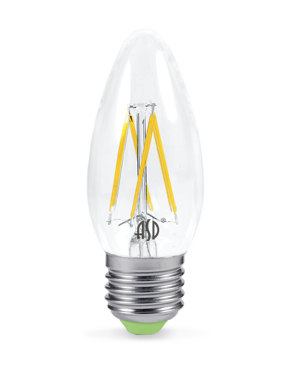 Лампа светодиодная LED-СВЕЧА-PREMIUM 5.0Вт 230В Е27 3000К 450Лм прозрачная ASD